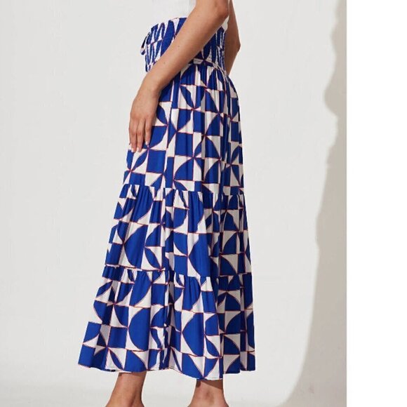 ✨NWT✨Abel the Label Anthropologie Red White & Blue Tasmin Maxi Skirt XS - Picture 3 of 9